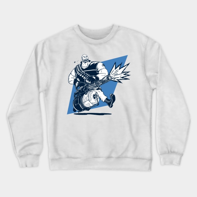 Heavy Weapons Guy (Blue Team) Crewneck Sweatshirt by Huegh